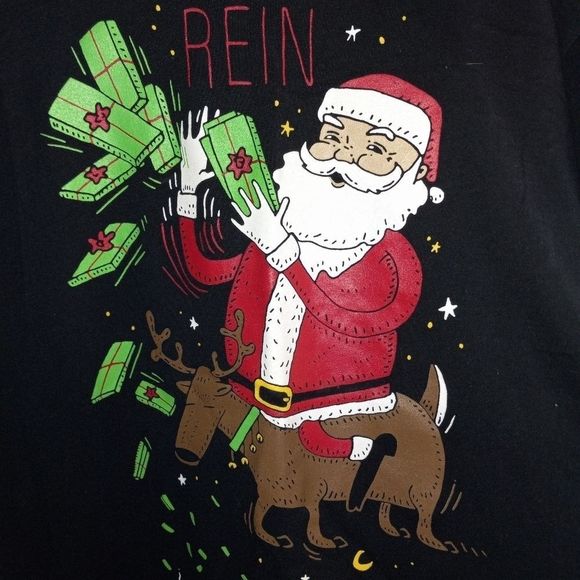 🐮 🐄 Holiday Time Santa Short Sleeve T-Shirt - Picture 2 of 4